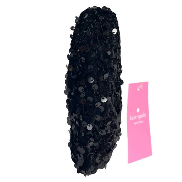 Kate Spade Black Sequin Sinched Headband Perfect for a Night out Party main image 4